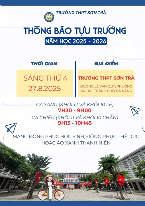 THÔNG BÁO THỜI GIAN TỰU TRƯỜNG VÀ KHAI GIẢNG NĂM HỌC 2025-2026